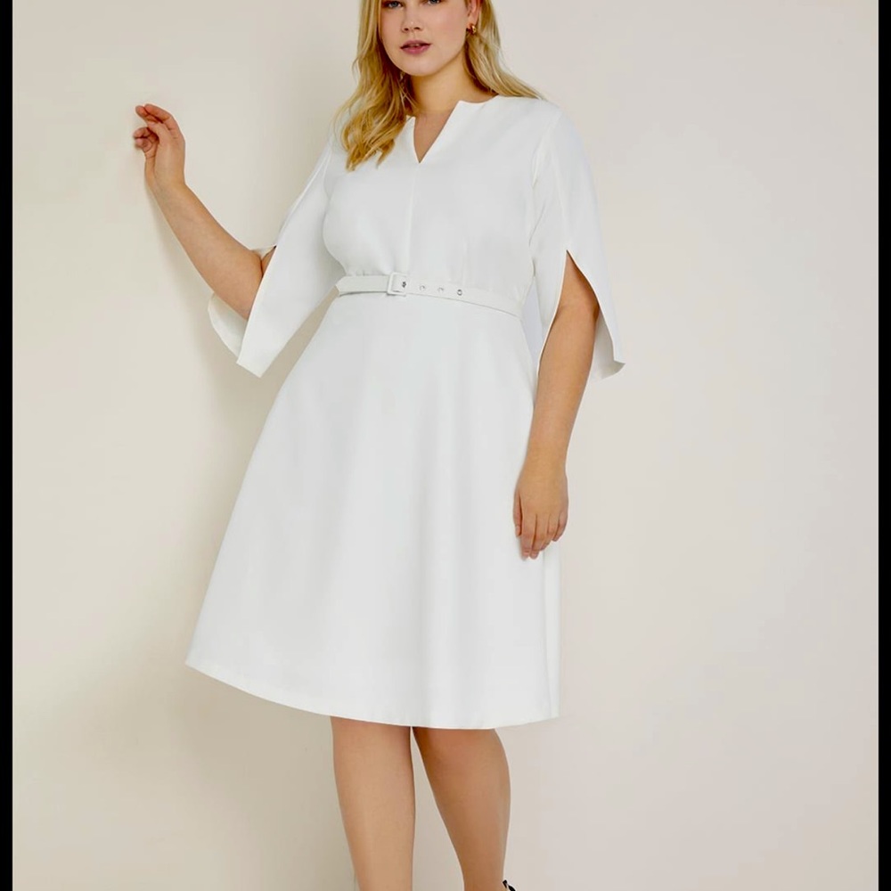 NWT White slit sleeve dress from Eloquii. Size 16
